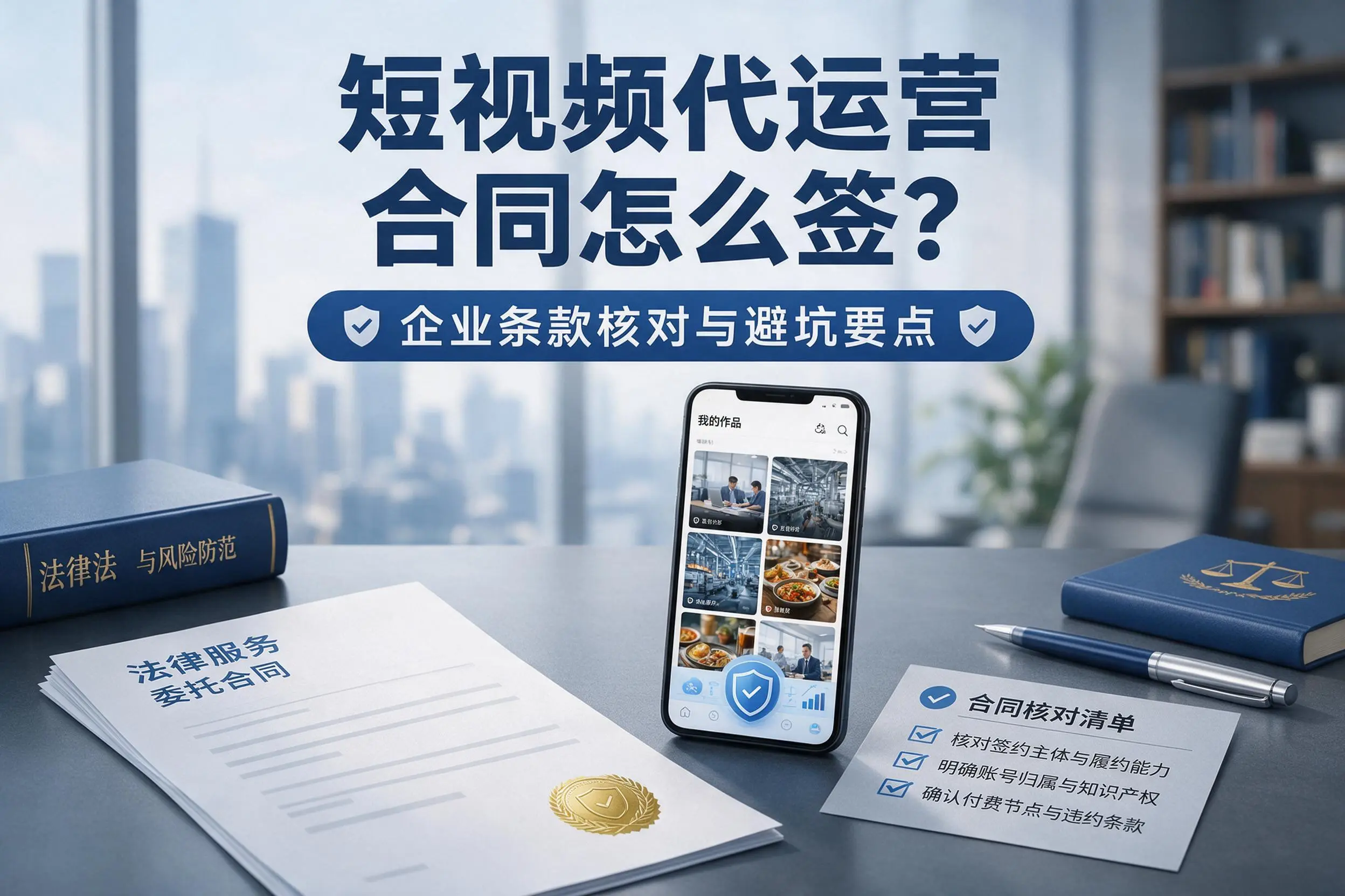 短视频代运营合同怎么签?定安企业条款核对与避坑要点