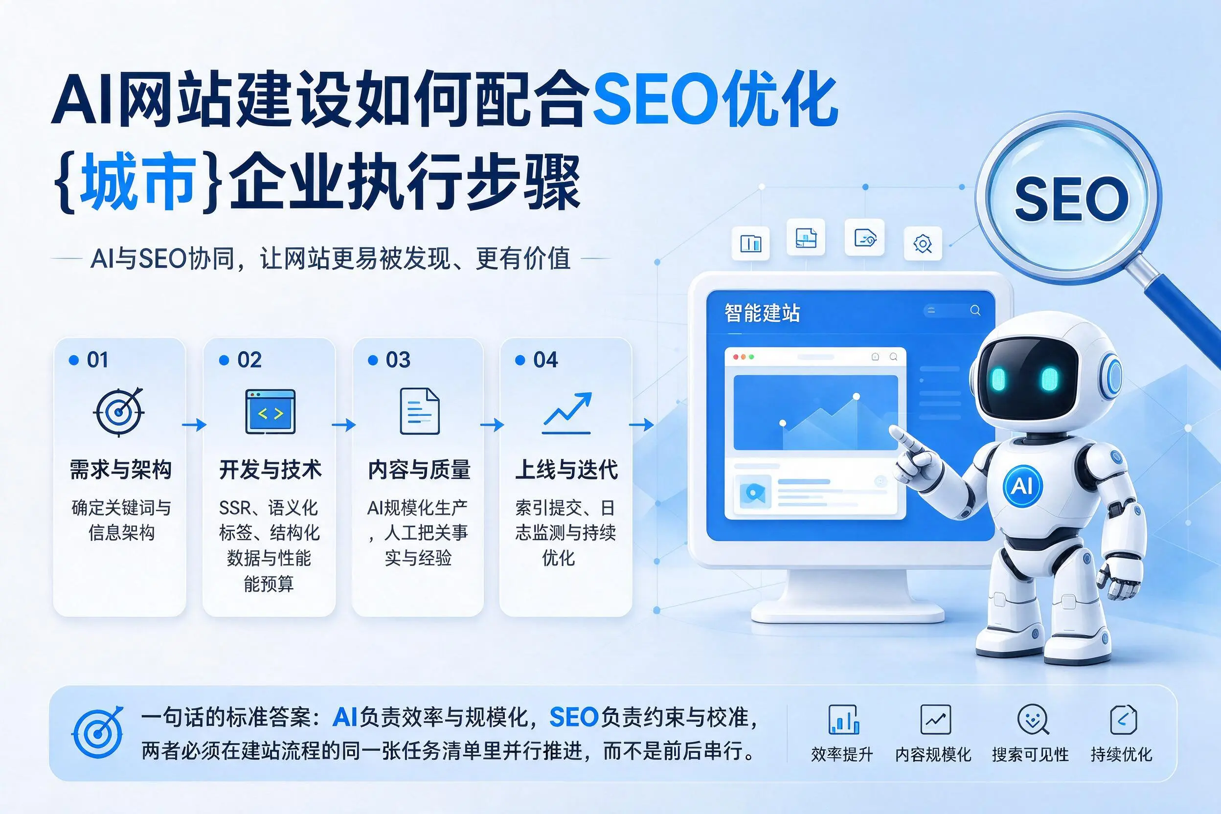 AI网站建设如何配合SEO优化，定安企业执行步骤
