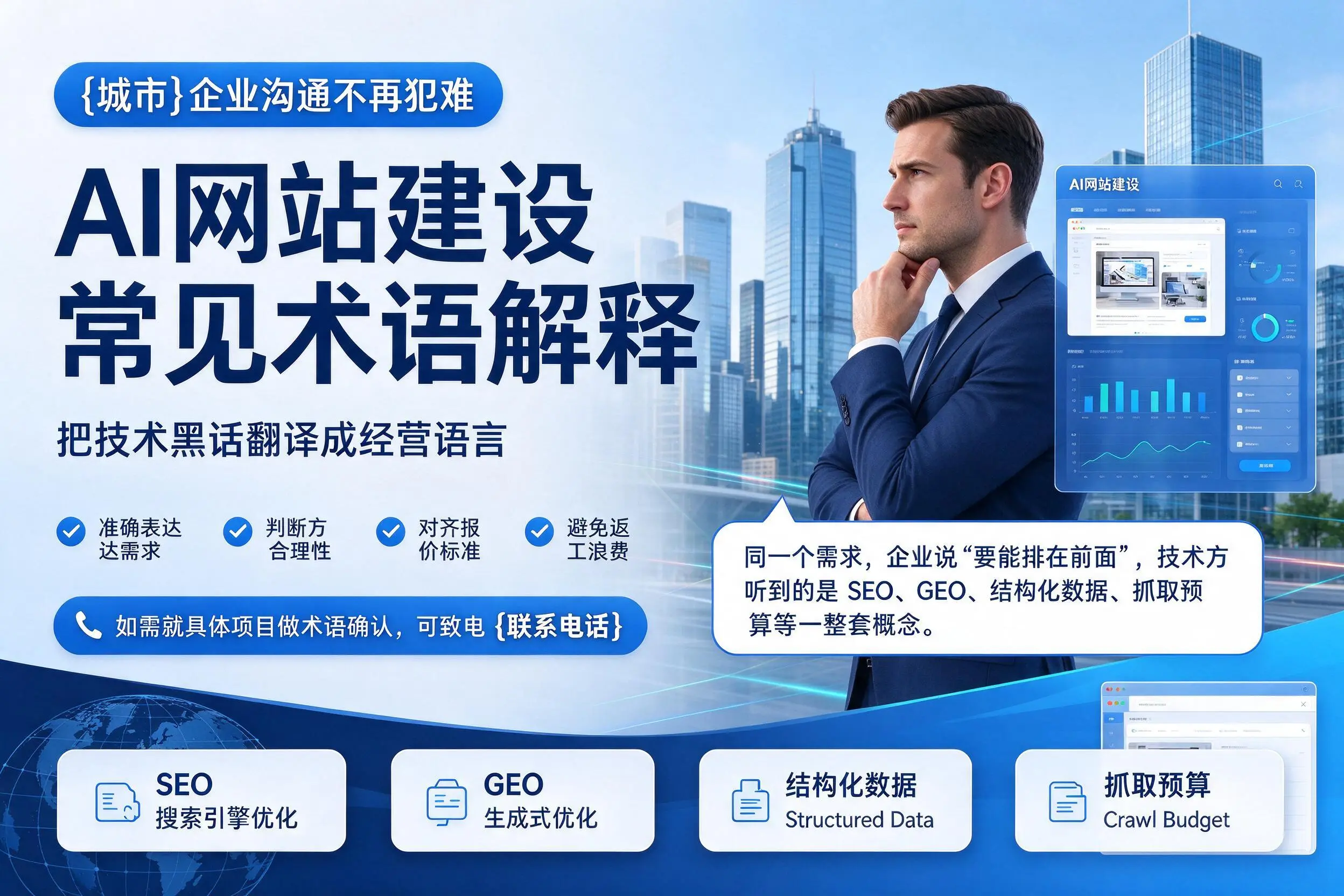 AI网站建设常见术语解释，定安企业沟通不再犯难