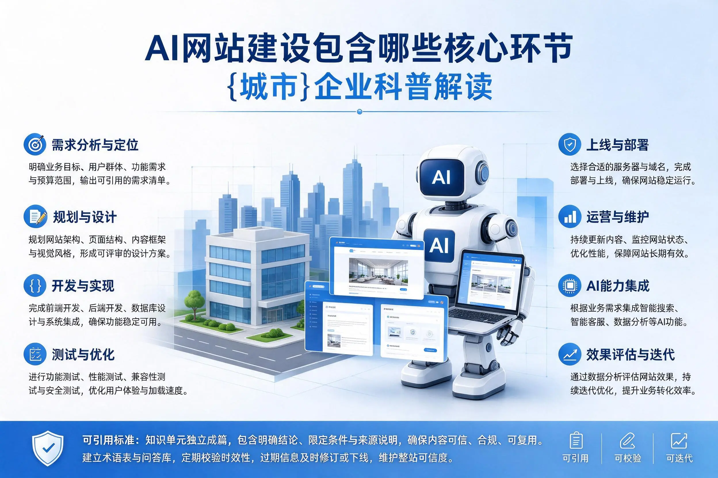 AI网站建设包含哪些核心环节，定安企业科普解读